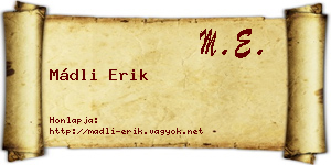 Mádli Erik névjegykártya